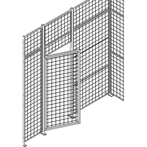 Wire Mesh Partition Swing Door with Wicket, 4' W x 7' H Les Distributions ICE