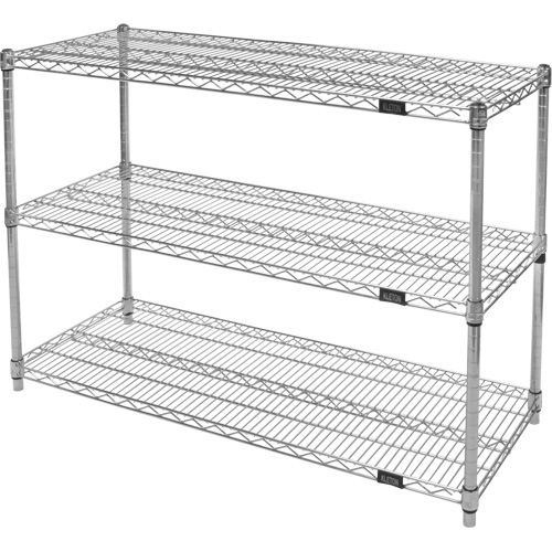 Heavy-Duty Chromate Wire Shelving, 3 Tiers, 30" W x 33" H x 14" D Les Distributions ICE
