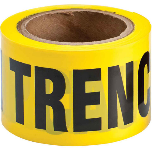 Barricade Tape, English, 3" W x 200' L, 3 mils, Black on Yellow Les Distributions ICE