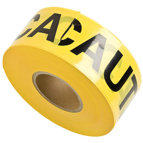 Barricade Tape, English, 3" W x 1000' L, 3 mils, Black on Yellow Les Distributions ICE