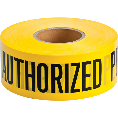 Rubans pour barricades, Anglais, 3" la x 1000' lo, 2 mils, Noir sur jaune Les Distributions ICE