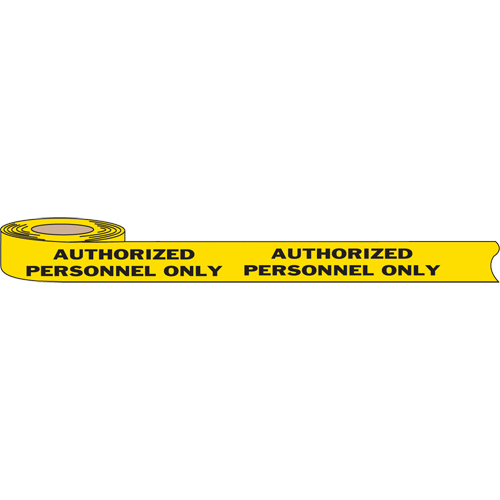 Rubans pour barricades, Anglais, 3" la x 1000' lo, 2 mils, Noir sur jaune Les Distributions ICE