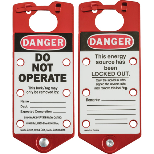Labeled Lockout Hasp, Red Les Distributions ICE