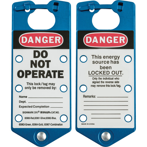 Labeled Lockout Hasps, Blue Les Distributions ICE