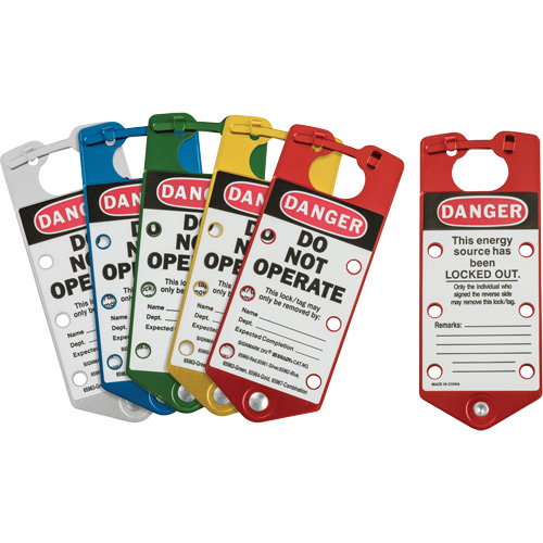 Labeled Lockout Hasps, Blue/Green/Red/Silver/Yellow Les Distributions ICE