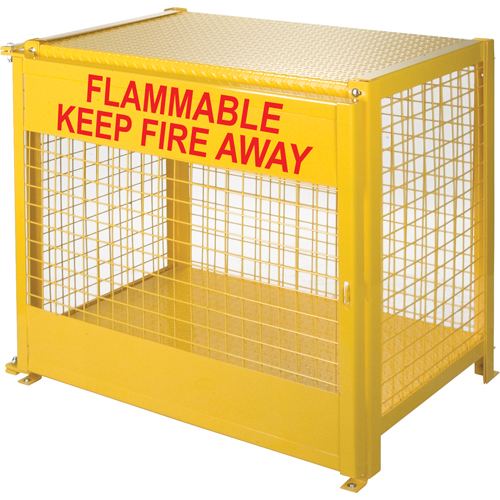 Gas Cylinder Cabinets, 6 Cylinder Capacity, 44" W x 30" D x 37" H, Yellow Les Distributions ICE