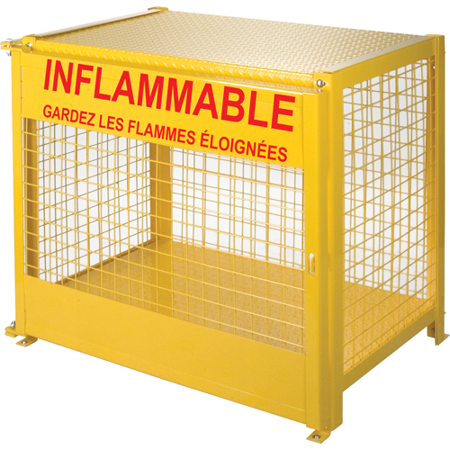 Gas Cylinder Cabinets, 6 Cylinder Capacity, 44" W x 30" D x 37" H, Yellow Les Distributions ICE