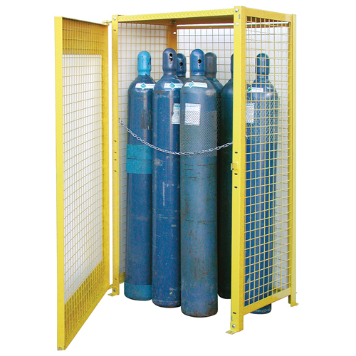 Armoires pour cylindres &agrave; gaz, nbre de bouteilles: 10, 44" , 30" , 74" , Jaune Les Distributions ICE