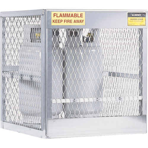 Aluminum LPG Cylinder Locker Storage, 4 Cylinder Capacity, 30" W x 32" D x 33-1/2" H, Silver Les Distributions ICE