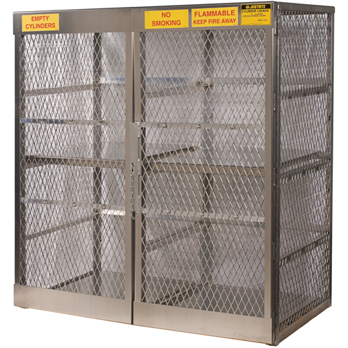 Aluminum LPG Cylinder Locker Storage, 16 Cylinder Capacity, 60" W x 32" D x 65" H, Silver Les Distributions ICE