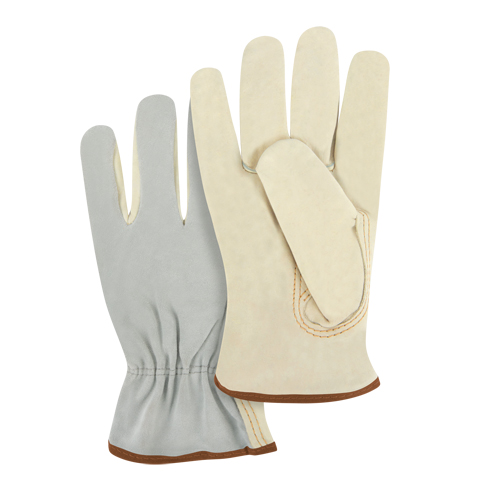 Gants de conducteur &agrave; dos fendu, Grand, Paume en Cuir fleur de vache Les Distributions ICE