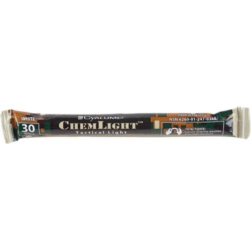 B&acirc;tons de s&eacute;curit&eacute; luminescents Cyalume 6", Blanc, Dur&eacute;e 30 min Les Distributions ICE