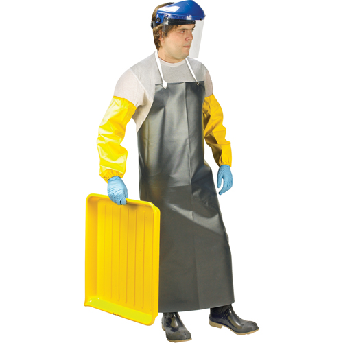 Tabliers &agrave; usage intensif, Nitrile/Polyester, 48" lo x 35" la, Noir Les Distributions ICE