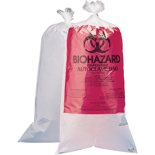 Hazardous Waste Disposal Bags, Bio-Hazard, 24" L x 12" W, 1.5 mils, 3.7 L (1 Gal.) Capacity Les Distributions ICE