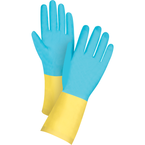 Gants tremp&eacute;s r&eacute;sistants aux produits chimiques, Taille 7, 12" lo, N&eacute;opr&egrave;ne, Doublure en Ouat&eacute;e, 20 mils Les Distributions ICE