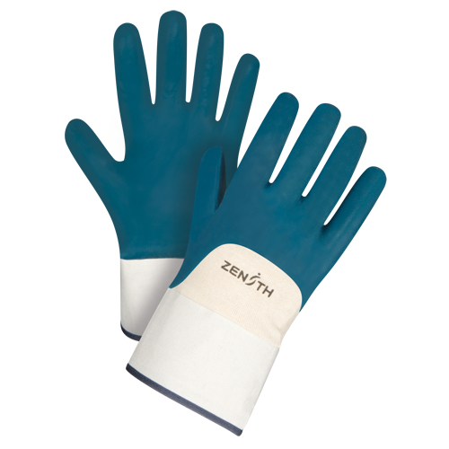 Gants &agrave; poignet de s&eacute;curit&eacute; de poids lourd, 10/T-Grand, R&ecirc;vetement Nitrile, Enveloppe en Coton Les Distributions ICE