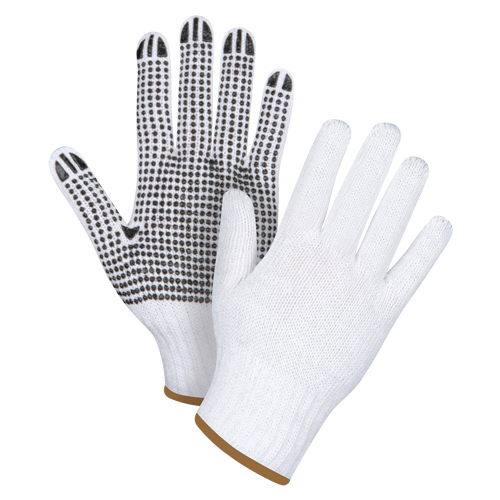 Dotted String Knit Gloves, Poly/Cotton, Single Sided, 7 Gauge, Large Les Distributions ICE