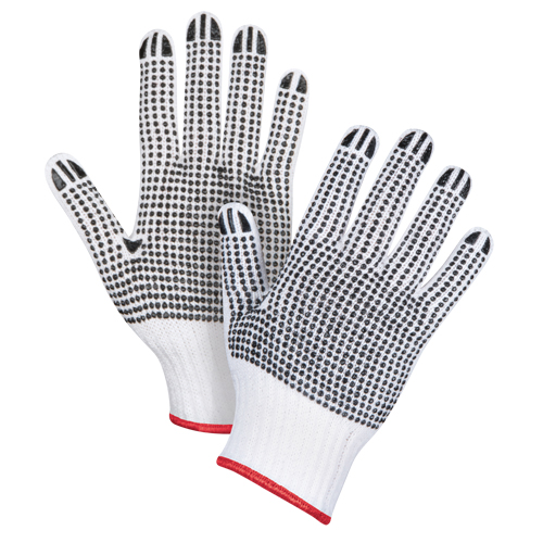 Double-Sided Dotted String Knit Gloves, Poly/Cotton, Double Sided, 7 Gauge, Small Les Distributions ICE