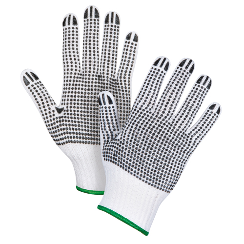 Gants tricot&eacute;s deux c&ocirc;t&eacute;s &agrave; pois, Poly/coton, Deux c&ocirc;t&eacute;s, Calibre 7, Moyen Les Distributions ICE