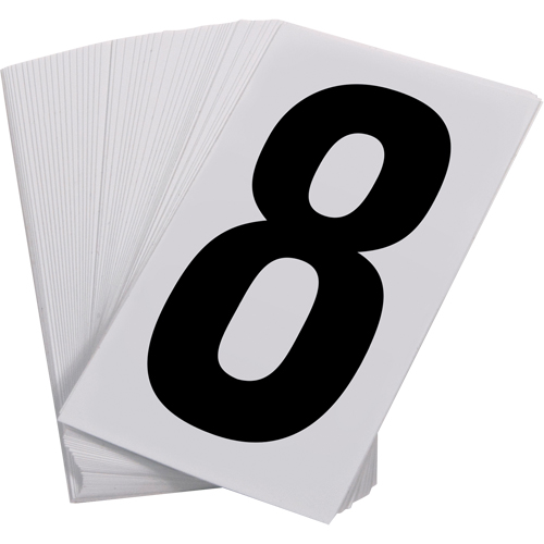 Pressure Sensitive Numbering, 8, 3-1/2" H, Black on White Les Distributions ICE