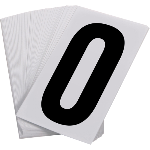 Num&eacute;ros autocollants, 0, 3-1/2" h, Noir sur blanc Les Distributions ICE