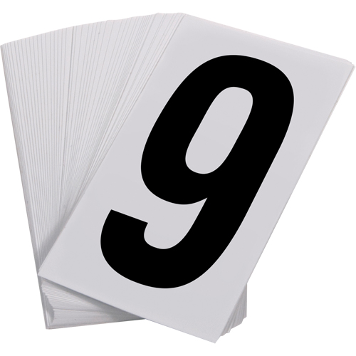 Num&eacute;ros autocollants, 9, 3-1/2" h, Noir sur blanc Les Distributions ICE