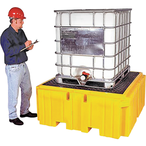 GRV Spill Pallet Plus sans drain, Capacit&eacute; de d&eacute;versement 365 gal. US, 62" x 62" x 28" Les Distributions ICE
