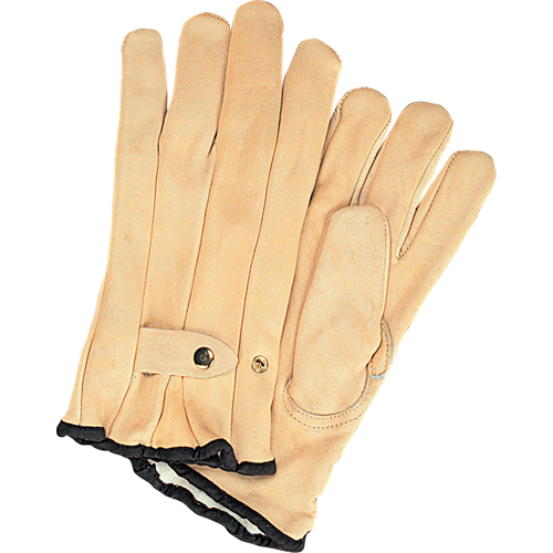 Winter-Lined Ropers Gloves, X-Large, Grain Cowhide Palm, Fleece Inner Lining Les Distributions ICE