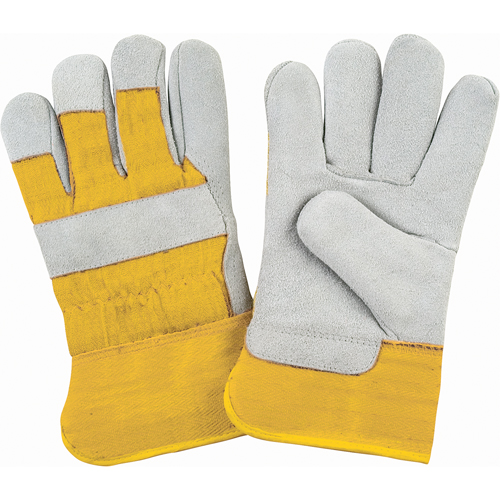 Premium Winter-Lined Fitters Gloves, Medium, Split Cowhide Palm, Foam Fleece Inner Lining Les Distributions ICE