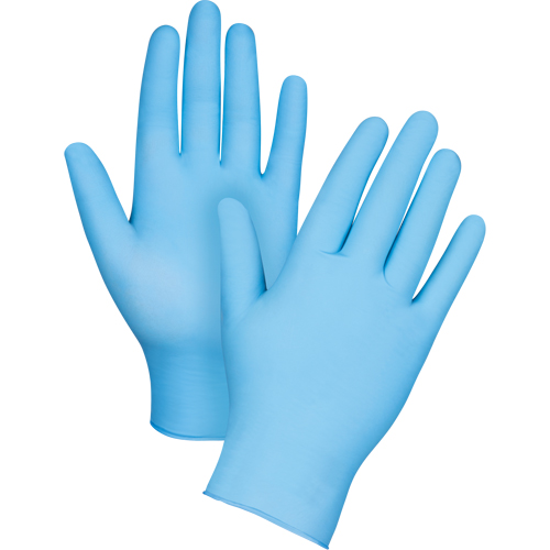 Gants jetables de calibre m&eacute;dical r&eacute;sistants &agrave; la perforation, Moyen, Nitrile, 3,5 mils, Sans poudre, Bleu, Classe 2 Les Distributions ICE