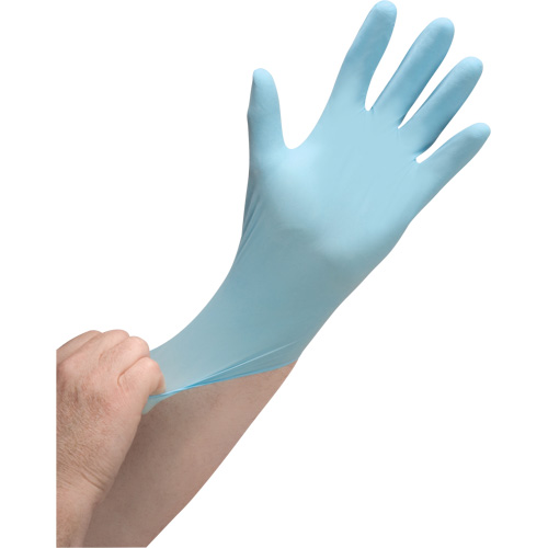 Gants jetables de calibre m&eacute;dical r&eacute;sistants &agrave; la perforation, Moyen, Nitrile, 3,5 mils, Sans poudre, Bleu, Classe 2 Les Distributions ICE