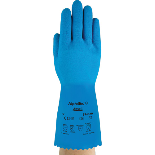 Gants AlphaTec 87-029, Taille Petit/7, 12" lo, Latex de caoutchouc, Doublure en Nylon, 50 mils Les Distributions ICE