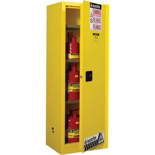 Armoire de s&eacute;curit&eacute; pour produits inflammables EX Slimline Sure-Grip , 22 gal., 1 Porte(s), 23,25" La x 65" h x 18" p Les Distributions ICE