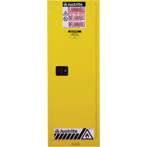 Armoire de s&eacute;curit&eacute; pour produits inflammables EX Slimline Sure-Grip , 22 gal., 1 Porte(s), 23,25" La x 65" h x 18" p Les Distributions ICE