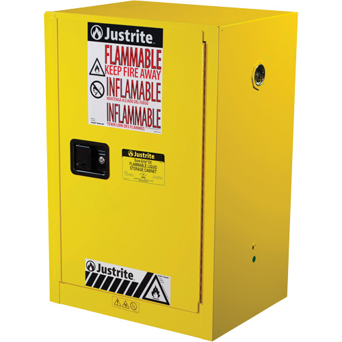 Sure-Grip&reg; EX Compac Flammable Safety Cabinet, 12 gal., 1 Door, 23.25" W x 35" H x 18" D Les Distributions ICE