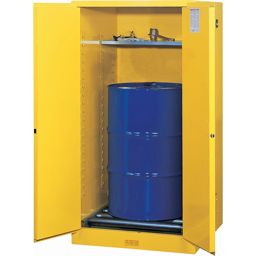 Armoires Sure-Grip EX pour entreposage de barils &agrave; la verticale, Capacit&eacute; de 55 gal. US, Jaune Les Distributions ICE