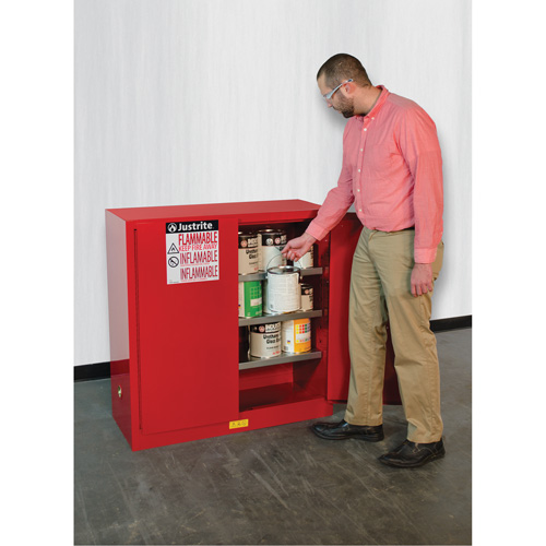 Armoire de s&eacute;curit&eacute; pour la peinture et les encres combustibles EX Sure-Grip, 40 gal., 3 tablettes Les Distributions ICE