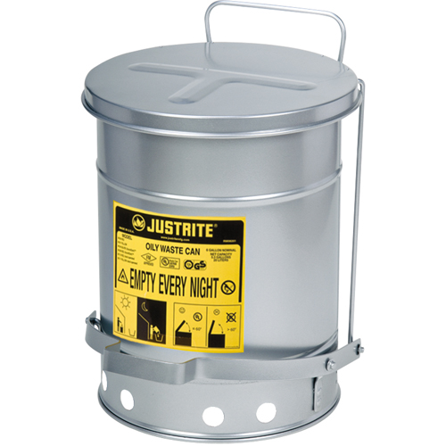 Contenants pour d&eacute;chets huileux, Homologu&eacute; FM/List&eacute; UL, 6 gal. US, Argent Les Distributions ICE