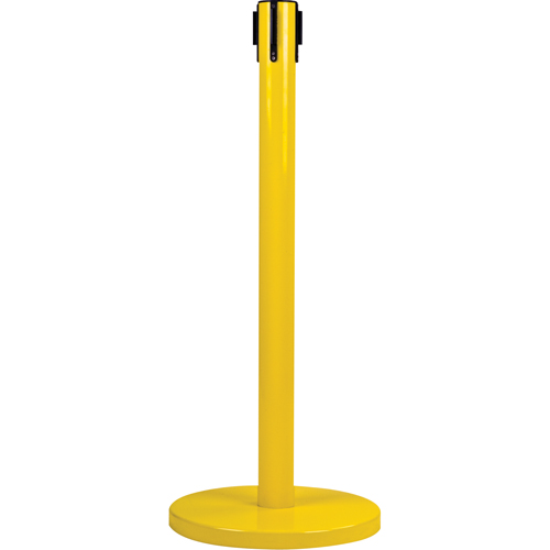 Poteau r&eacute;cepteur pour barri&egrave;res sur pieds pour le contr&ocirc;le des foules, Hauteur de 35", Jaune Les Distributions ICE