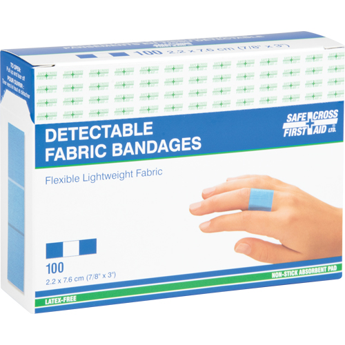 Bandages, Rectangular/Square, 3", Fabric Metal Detectable, Sterile Les Distributions ICE