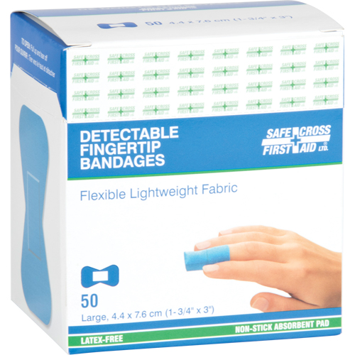 Bandages, Fingertip, 3", Fabric Metal Detectable, Sterile Les Distributions ICE