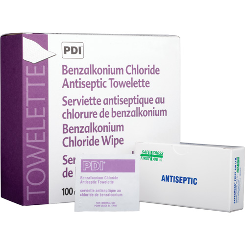 Benzalkonium Chloride Wipes, Towelette, Antiseptic Les Distributions ICE