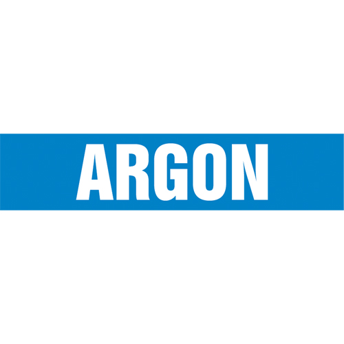 Marqueur de tuyau "Argon", Autocollant, 4" h x 24" la, Blanc/bleu Les Distributions ICE
