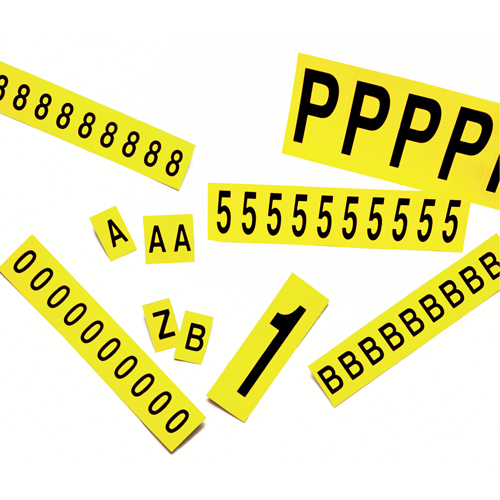 Individual Adhesive Letter Markers, F, 2-15/16" H, Black on Yellow Les Distributions ICE