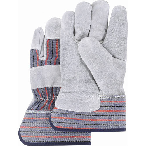 Gants d'ajusteur de premi&egrave;re qualit&eacute; &agrave; dos refendu, Moyen, Paume en Cuir de vache refendu, Doublure en Coton Les Distributions ICE