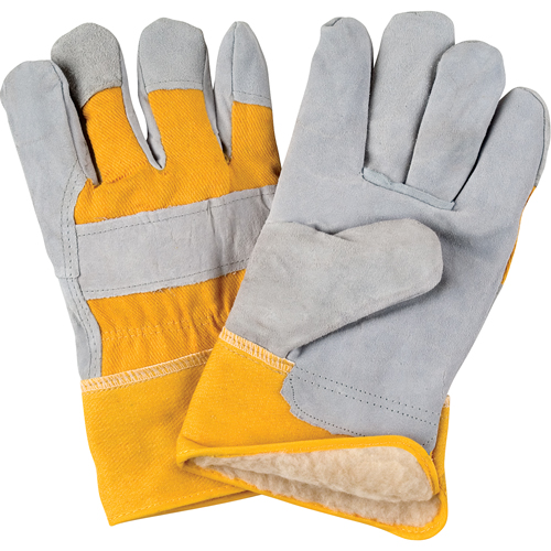 Gants d'ajusteur doubl&eacute;s pour l'hiver, 2T-Grand, Paume en Cuir de vache refendu, Doublure en Boa Les Distributions ICE