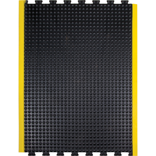Tapis antifatigue en d&ocirc;me, &agrave; bulles, 3' x 4' x 1/2", Noir, Caoutchouc Les Distributions ICE