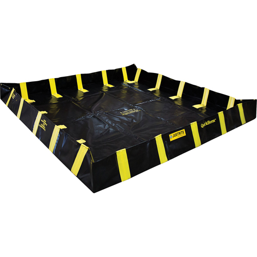 QuickBerm&reg; Containment Berm with Inside Wall Supports, 475 US gal. Capacity, 8' W x 8' L x 12" H, Snap-Up Bracket Les Distributions ICE