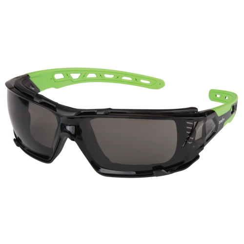 Z2500 Series Safety Glasses with Foam Gasket, Grey/Smoke Lens, Anti-Scratch, ANSI Z87+/Meets/Exceeds CSA Z94.3 Les Distributions ICE