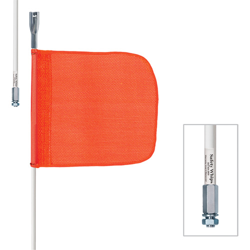 Tiges de s&eacute;curit&eacute; robustes Safety Whip, Fixation Filet&eacute;, Hauteur 5', Orange Les Distributions ICE